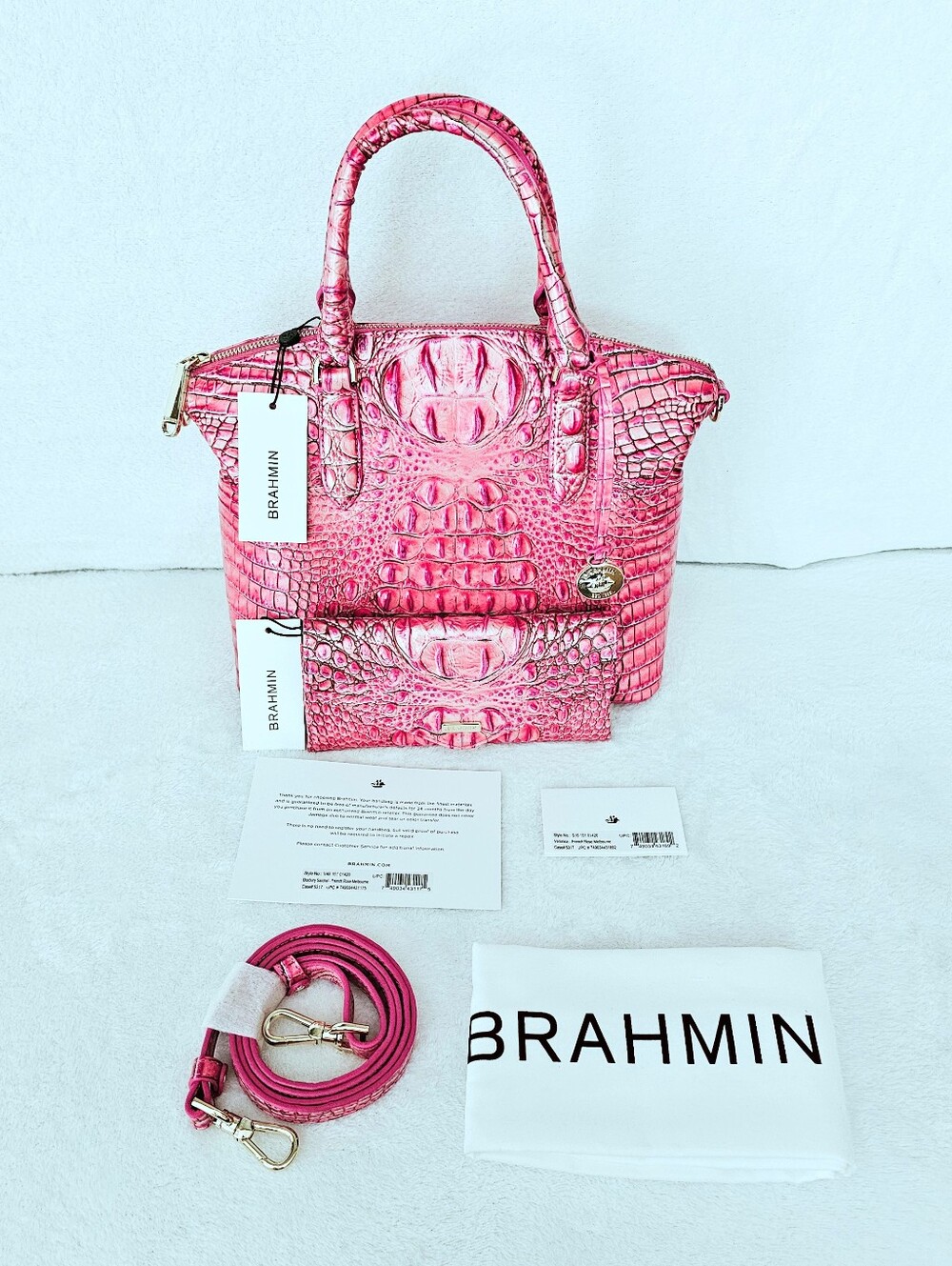 NWT Brahmin FRENCH ROSE Duxbury w/Veronica Wallet